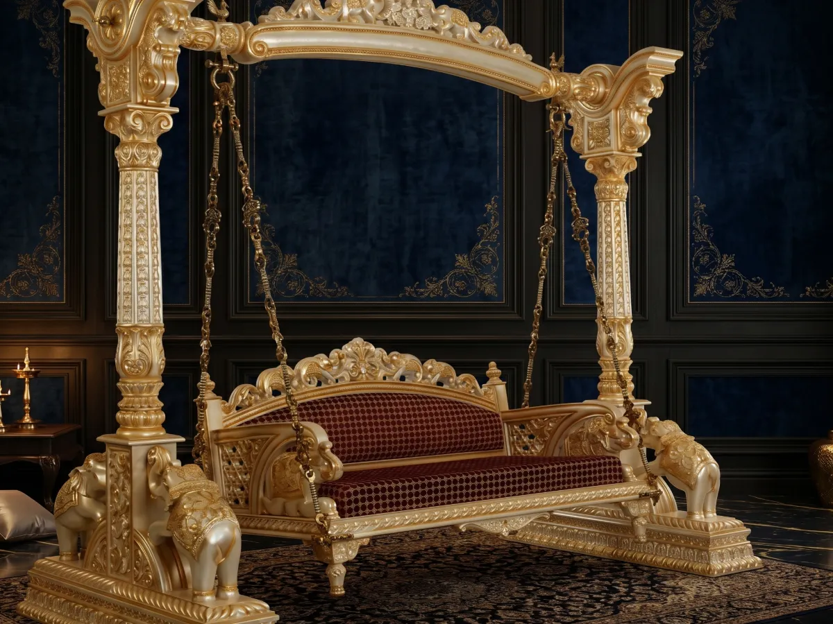 Golden Pearl Teak Wood Royal Swing