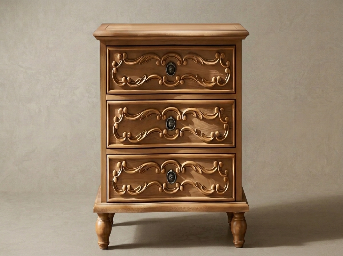 Solid Teak Wood End Table | Luxury Hand Crafted Side Table for Living Room & Bedroom with Natural Wood Finish