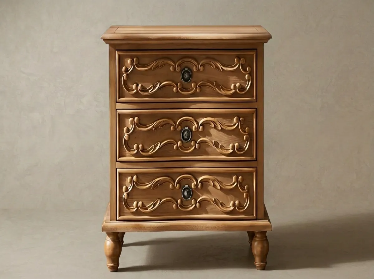 Solid Teak Wood End Table | Luxury Hand Crafted Side Table for Living Room & Bedroom with Natural Wood Finish