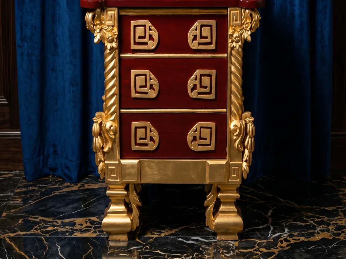 Celestia Bright Gold Nightstand | Luxury Bedside Table 