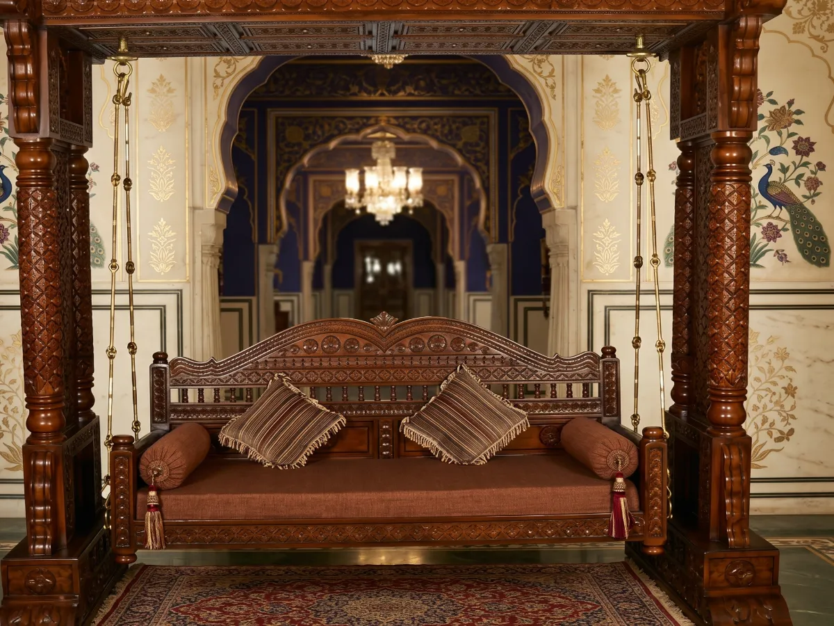 Wooden Hand Carved Jodhpur Style Swing