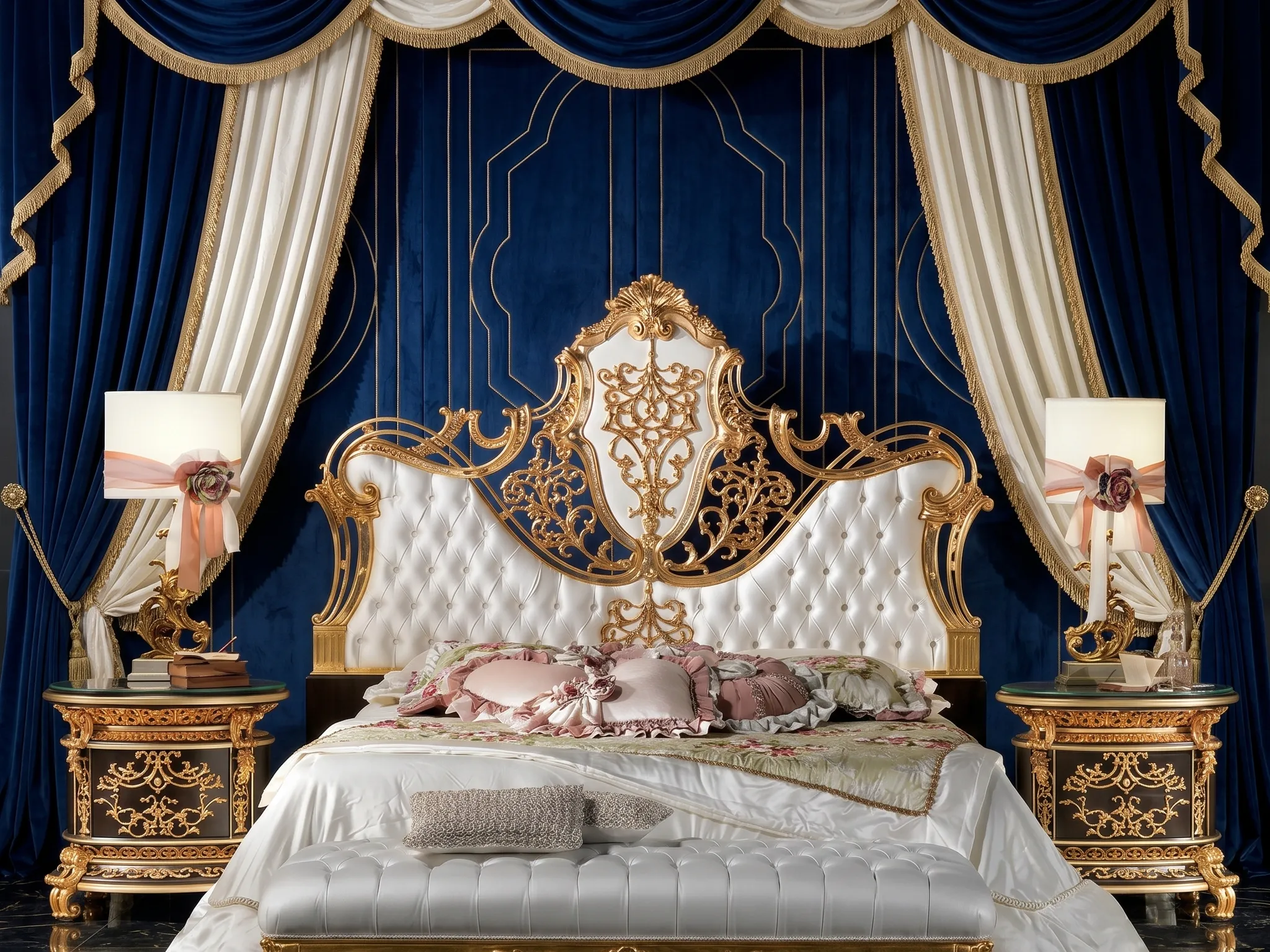 Baroque Master Bedroom Set | Ultra-Luxury Gold Carved Design