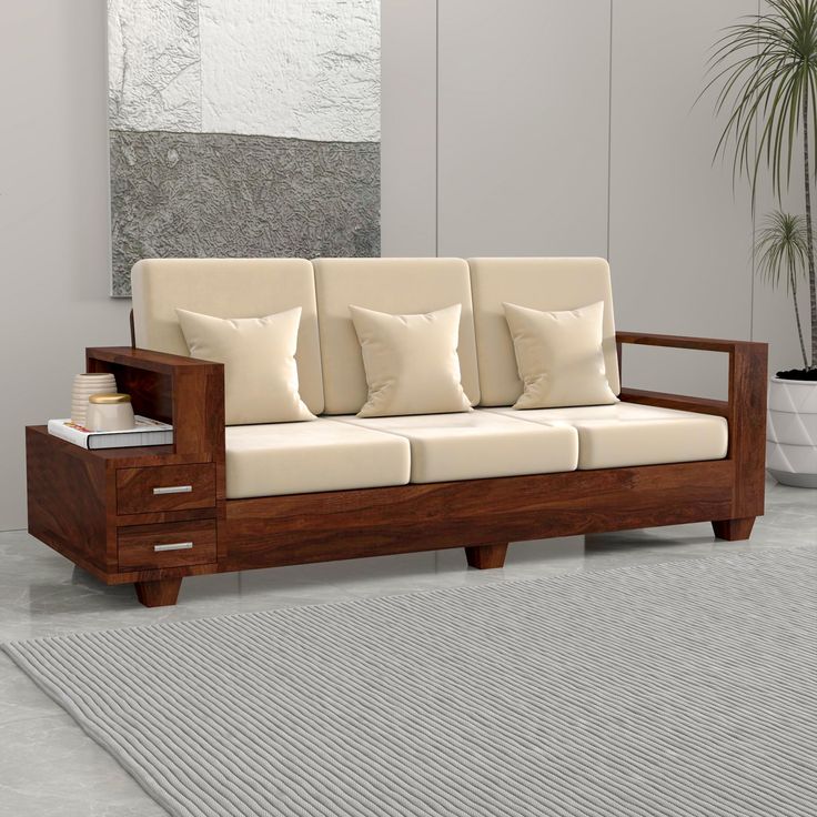 Elysian 3-Seater Premium Solid Wood Sofa – Image 3