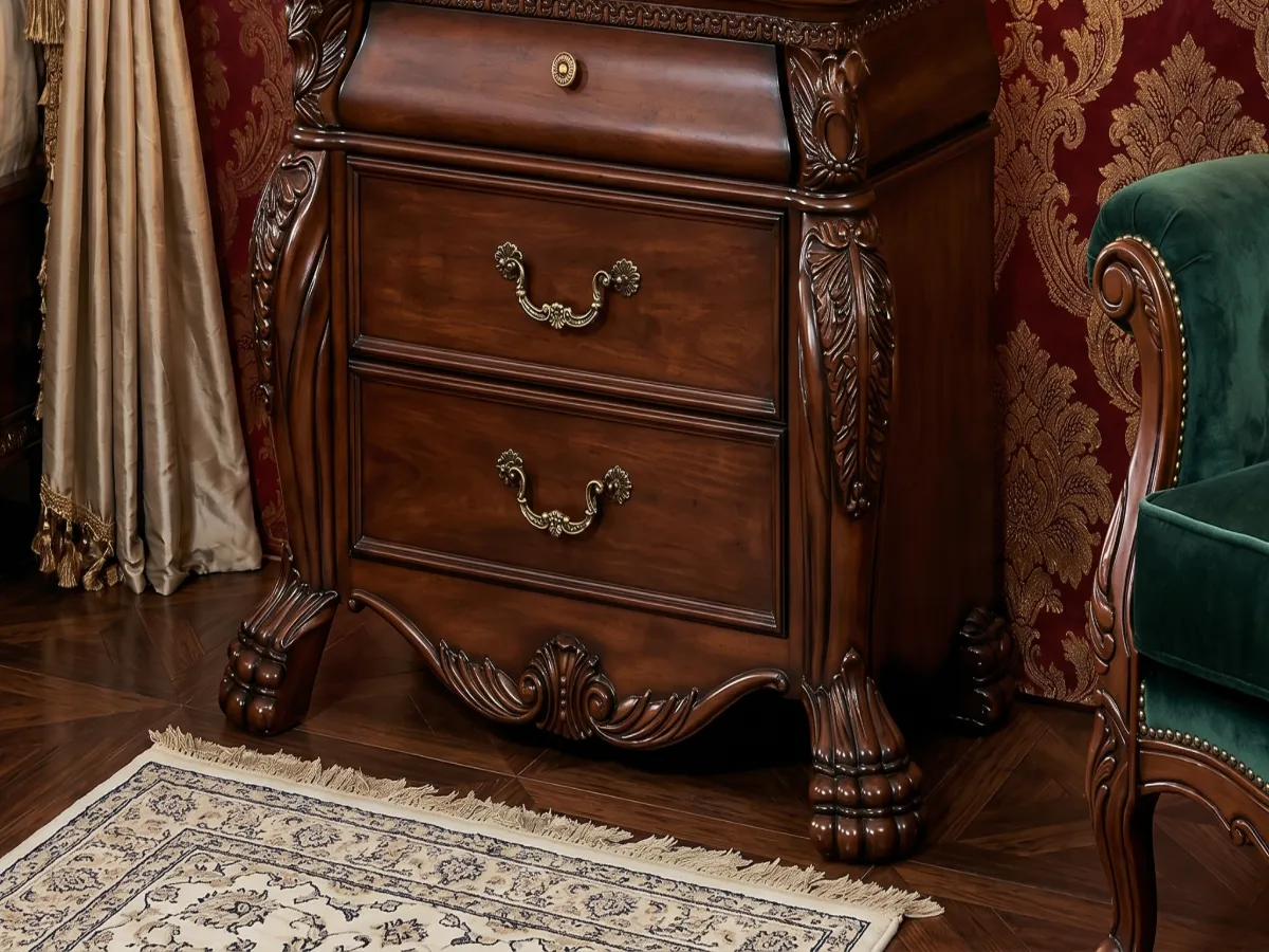 Acme Vendome Traditional Two-Drawer Nightstand in Cherry