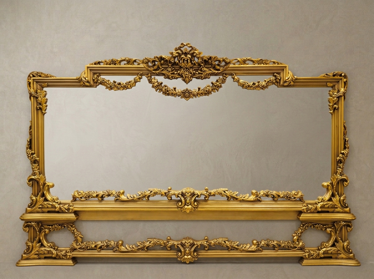 Vintage Egyptian Square Handcrafted Teak Wood Mirror Frame | Hand-Painted Traditional Indian Wall Mirror