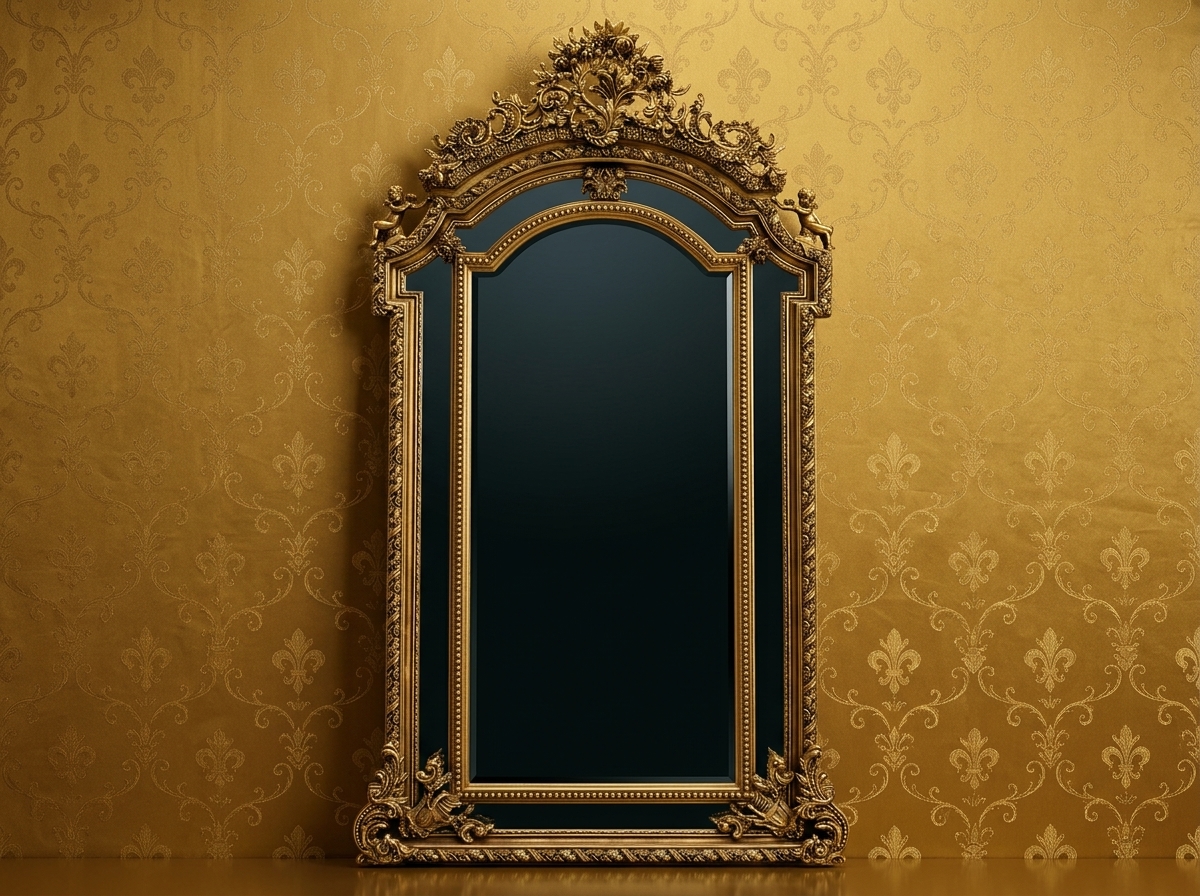 Dark Polish Handcrafted Rajasthani Wooden Mirror Frame | Traditional Dual-Polish Teak Wood Wall Mirror