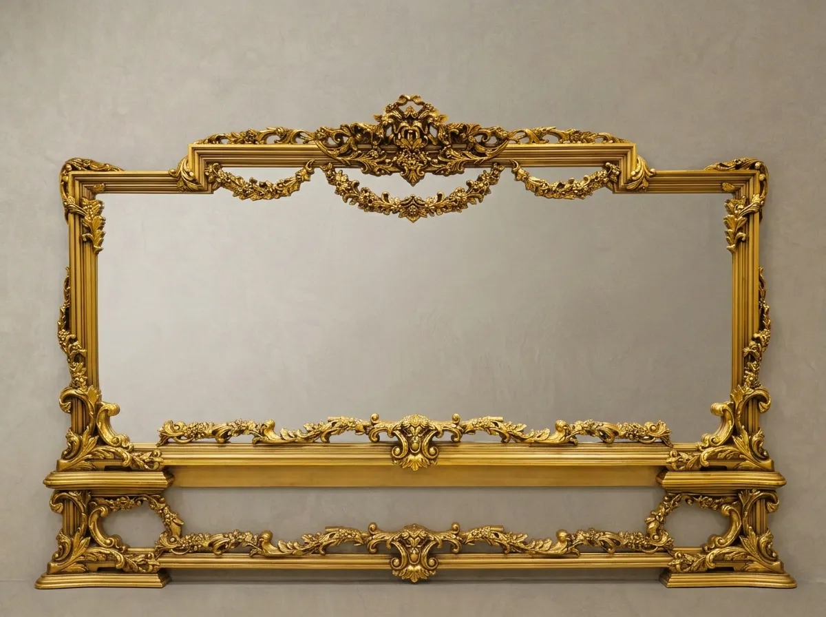 Vintage Square Handcrafted Teak Wood Mirror Frame | Hand-Painted Traditional Indian Wall Mirror
